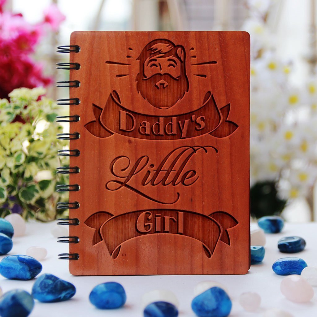 Daddy's Little Girl Wooden Notebook - Nobody loves a girl more than her father - Buy Your Dad Cool Yet Affordable Father's day Gifts From The Woodgeek Store