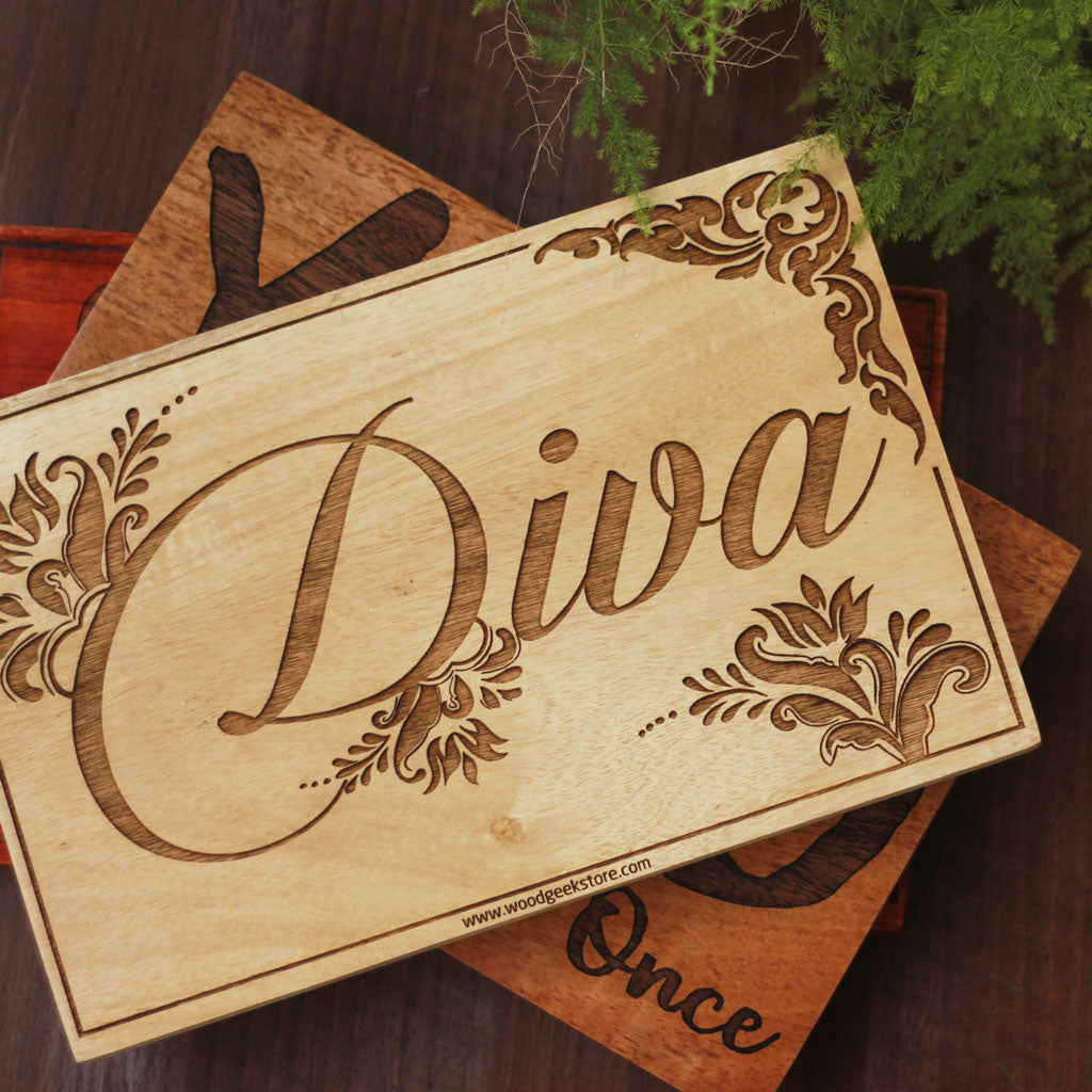 Diva Wood Sign by Woodgeek Store