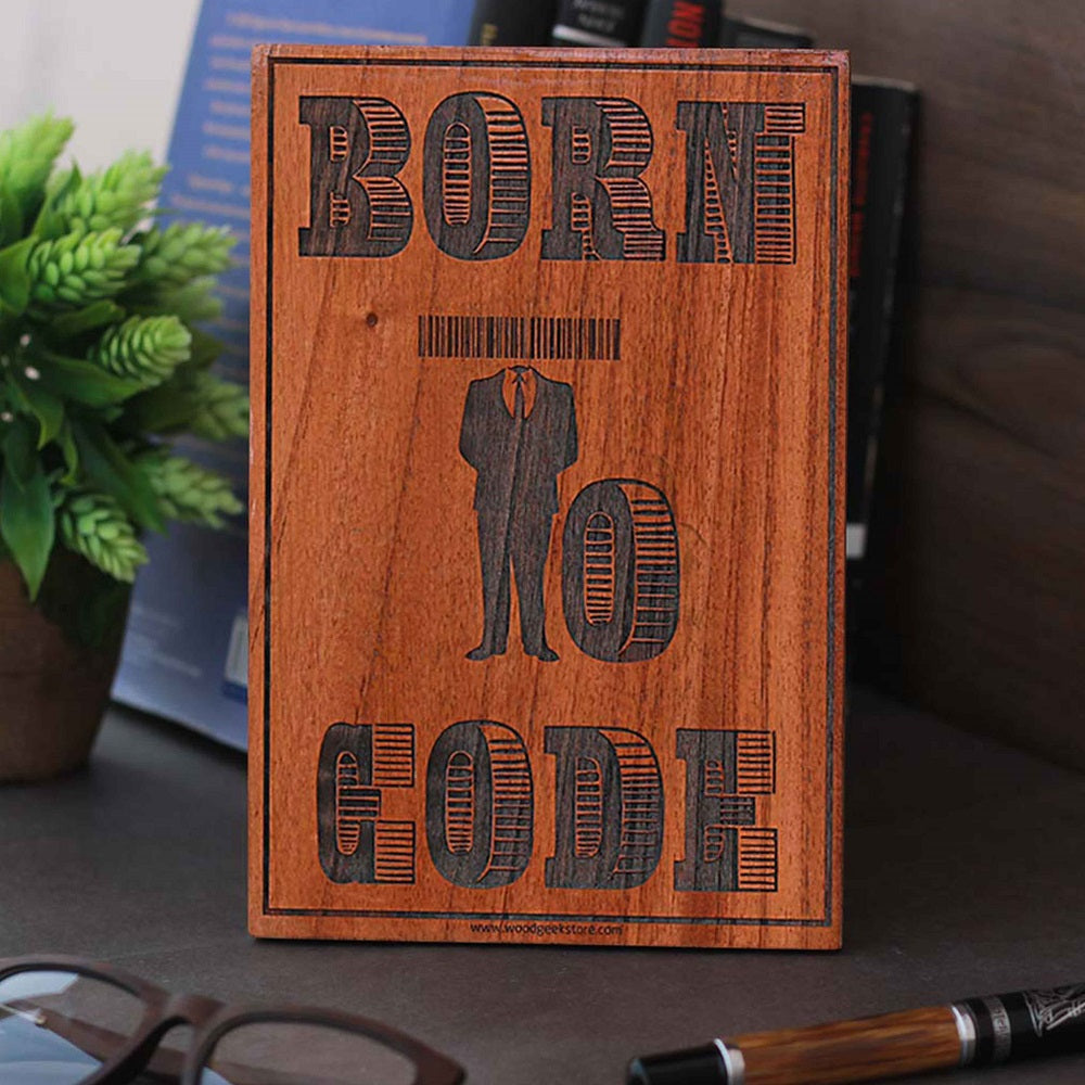 Born to Code Wood Sign - Gifts for Computer Geeks - Birthday Gifts for coders - Carved Wood Sign - WOODGEEKSTORE