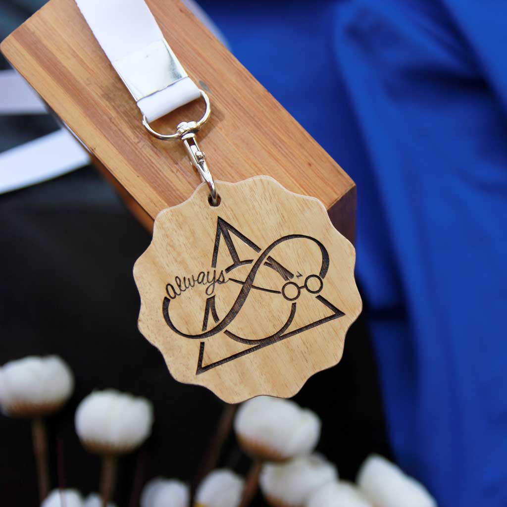 Harry Potter: Always Wooden Medal With Ribbon - This Engraved Medal Is The Best Gift For Harry Potter Fans - This Custom Medal Makes One Of The Best Harry Potter Gifts.