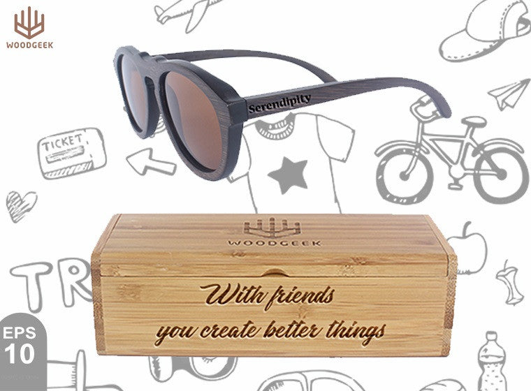 With friends, you create better things - Customized Sunglasses Box - Serendipity Travel Sunglasses - Holiday Sunglasses - Vacation Sunglasses - Custom Wood Sunglasses - Personalized Sunglasses - Stylish Sunglasses - Polarized Sunglasses - Woodgeek Store