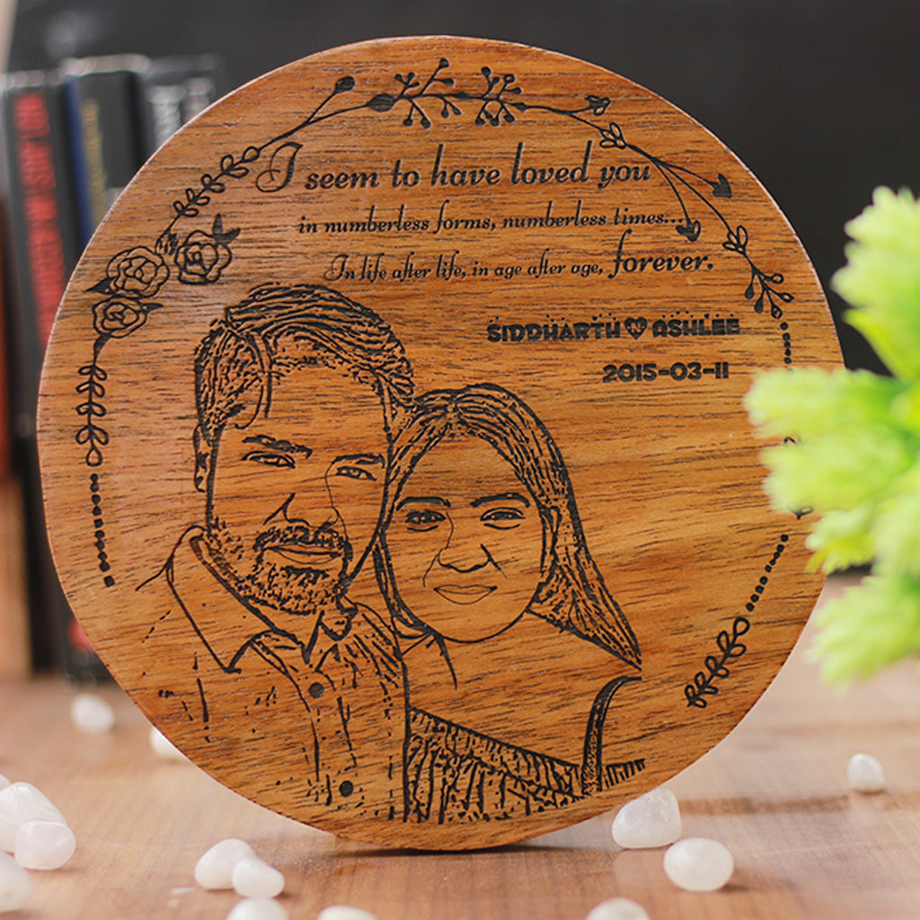 I seem to have loved you in numberless forms, numberless times, In life after life, in age after age - Wooden Frame for Couples - Wood Poster - Unique wedding gift - Love couple quotes - Woodgeek store