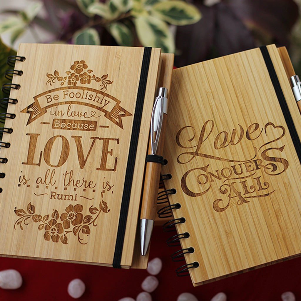 Wooden Love Journals- Love quotes- Gifts For Special Person-Woodgeek Store