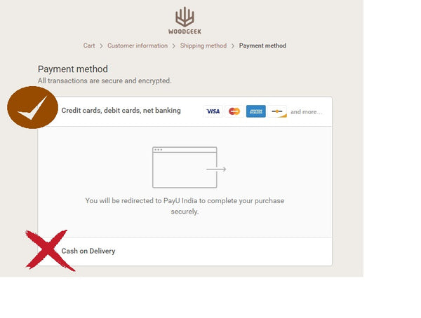 Payment Process at Woodgeek Store