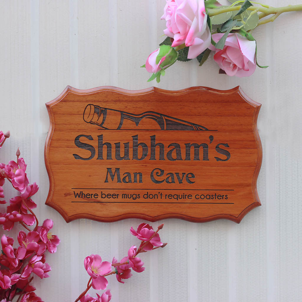 Custom Man Cave Sign for Boy's Room - Personalized Wooden Sign for Rooms by Woodgeek Store