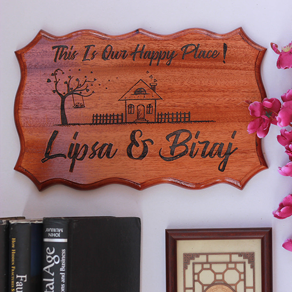 This is our happy place - Wedding gift- Home decor items-Custom wood signs- Woodgeek store