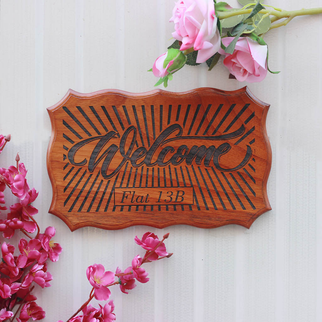 Wooden Nameplates for Home - Wooden Door Sign - Welcome To Our Home Wood Sign by Woodgeek Store