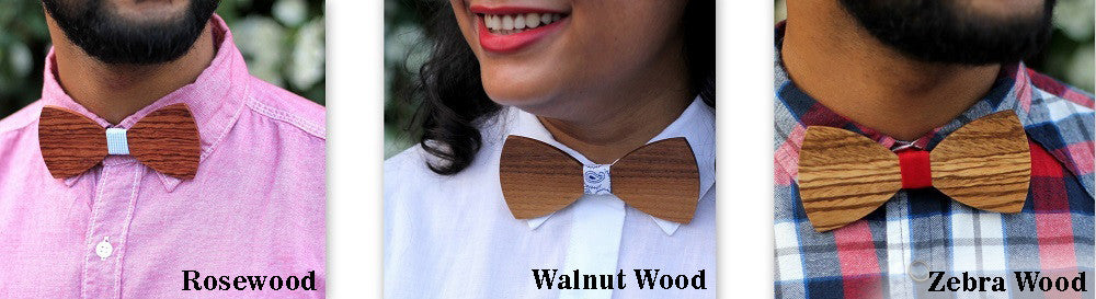 Wooden Bow Ties made from different types of wood - Woodgeek Store