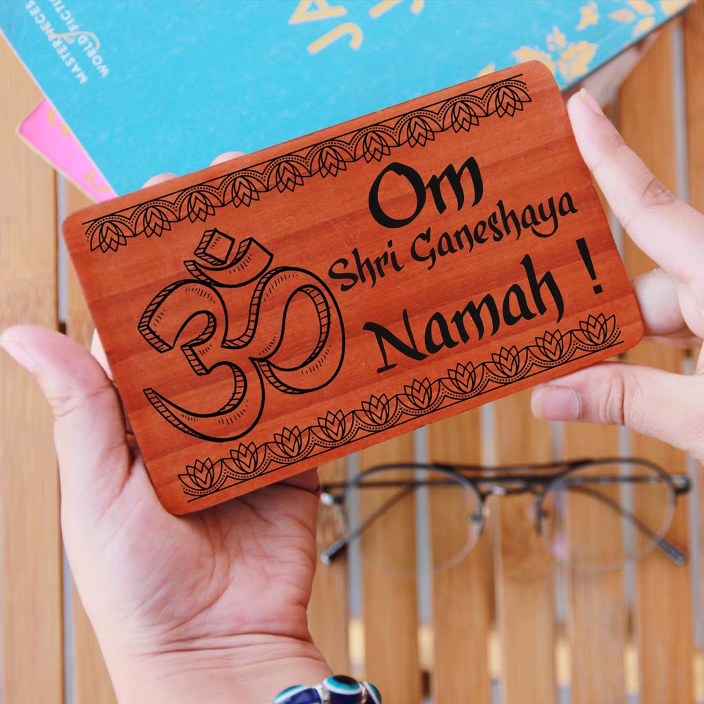 Wooden Greeting Cards For Ganesh Chaturthi. These Personalized Cards Of Wood are great Ganesh Chaturthi gift ideas. Send wishes and greetings with these wooden cards online. Shop More Ganesh Chaturthi Gifts Online From Woodgeek Store.