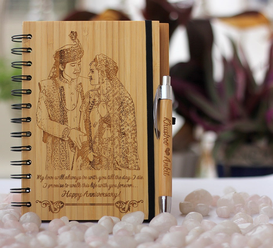 Wooden Notebook - Wedding Gifts - Best Anniversary Gifts - Wooden Gifts - Anniversary Presents - Wood Anniversary - Personalized Journal - Woodgeek Store