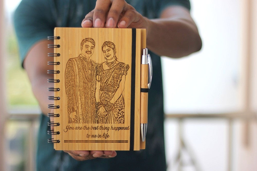 Wooden Notebook - Wedding Gifts - Best Anniversary Gifts - Wooden Gifts - Anniversary Presents - Wood Anniversary - Personalized Journal - Woodgeek Store