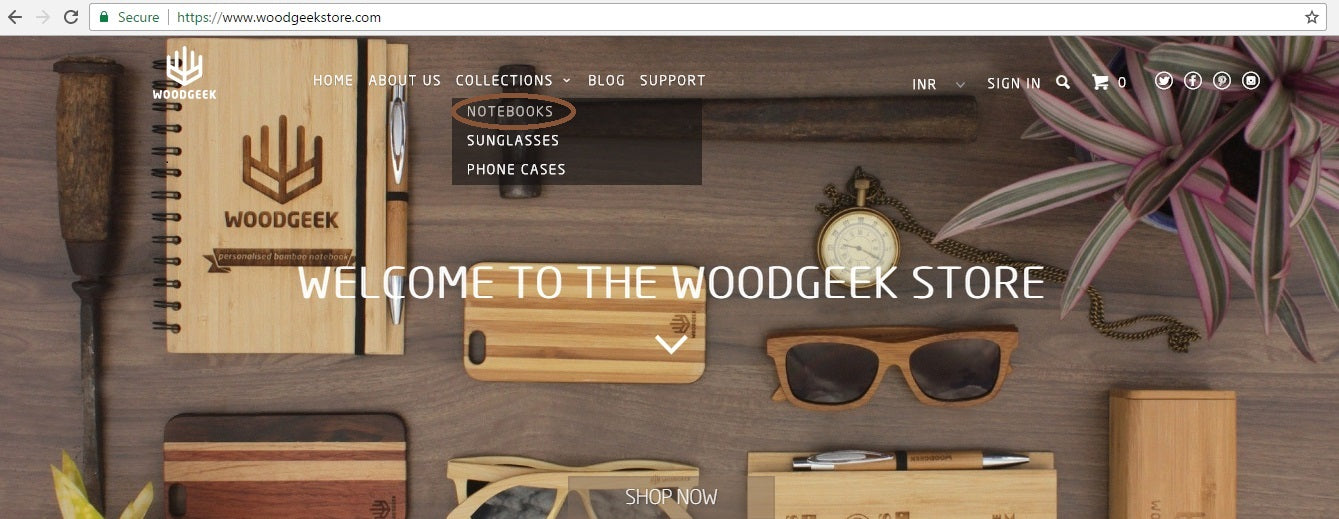 Woodgeek Store home page