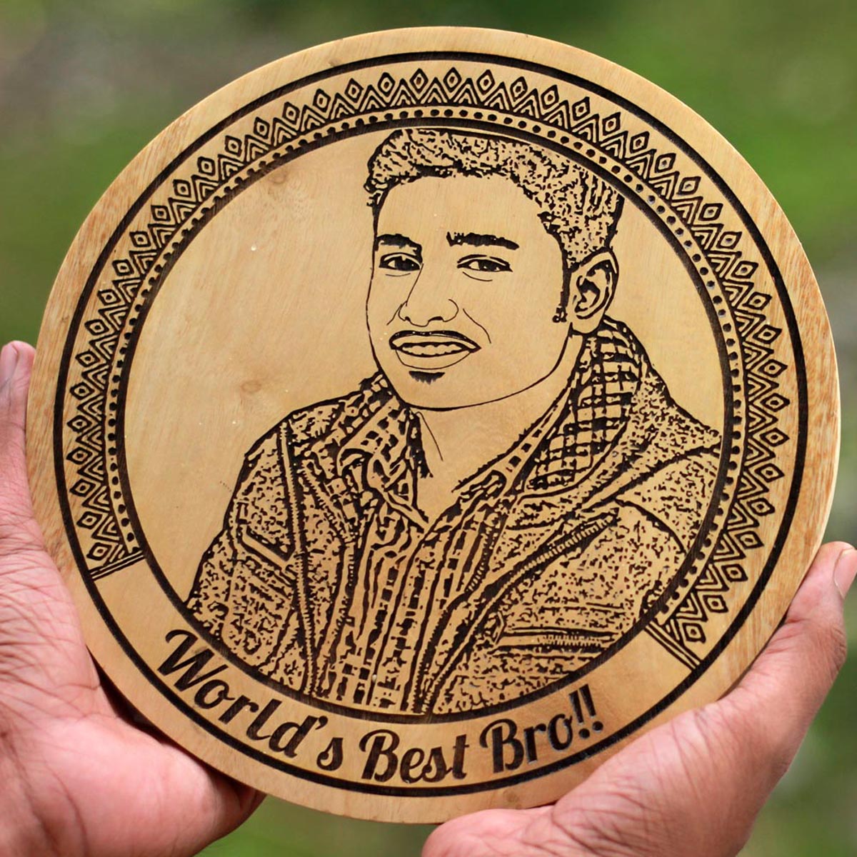 Custom Engraved Best Brother Wooden Frame. This Customized Photo Frame Makes The Best Rakhi Gift For Brother. Buy More Personalized Rakhi Gifts For Sister And Brother From The Woodgeek Store.