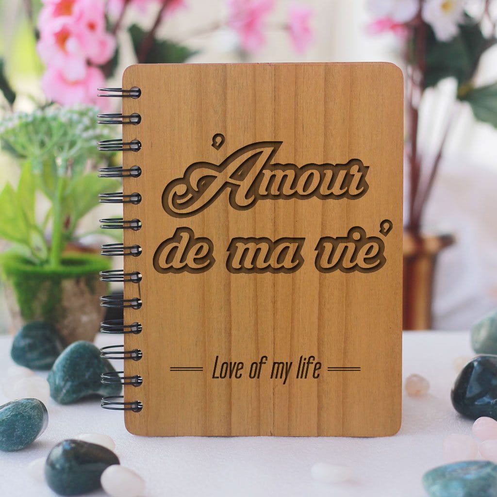 Love Journal | Personalized Notebook | Amour de ma vie - wooden ...