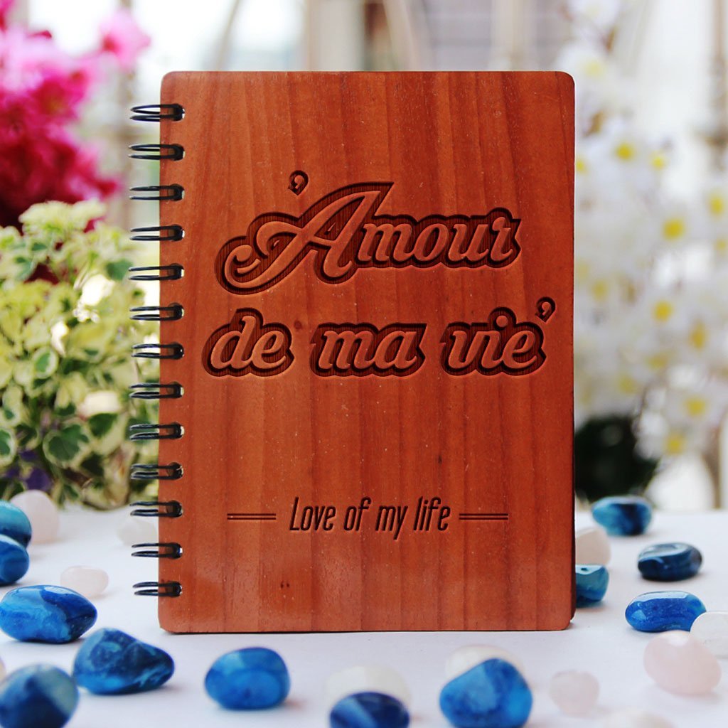 Love Journal | Personalized Notebook | Amour de ma vie - wooden ...