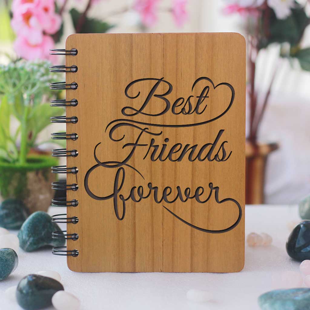 Friendship Notebook & Journal: Best Friends Forever - wooden ...