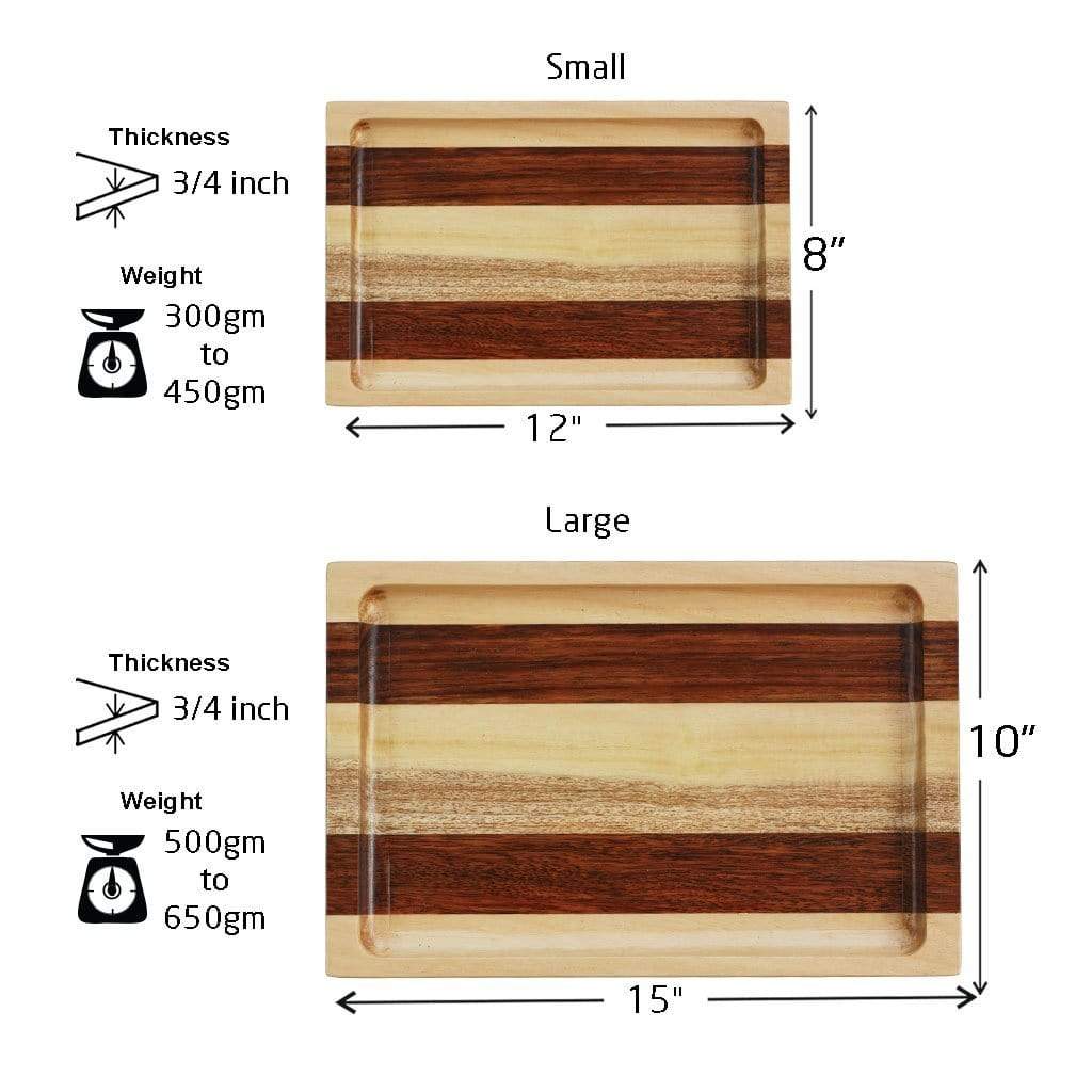 Personalized Serving Tray For Wedding Gift Striped Wooden Tray