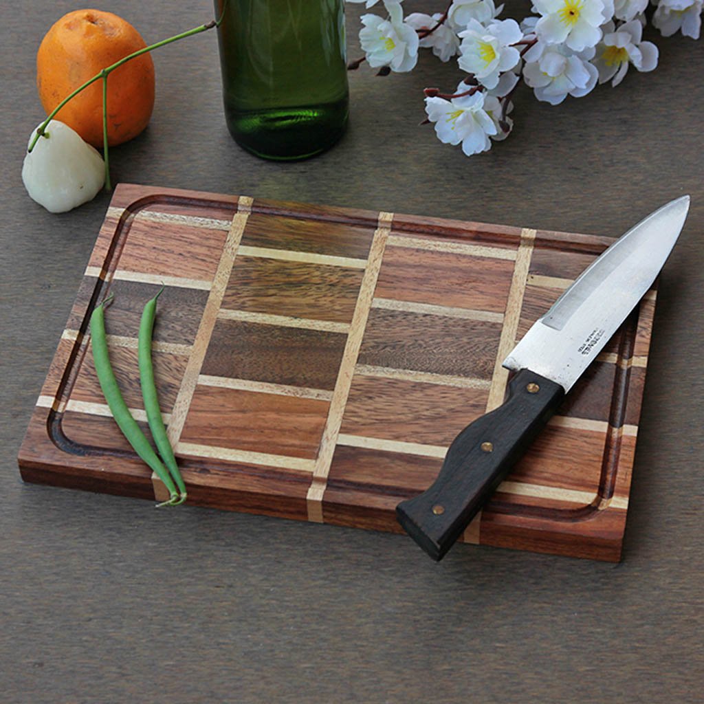 Cutting Board -- Multi-colored Wood Chevron Board – Foxcreek Baskets