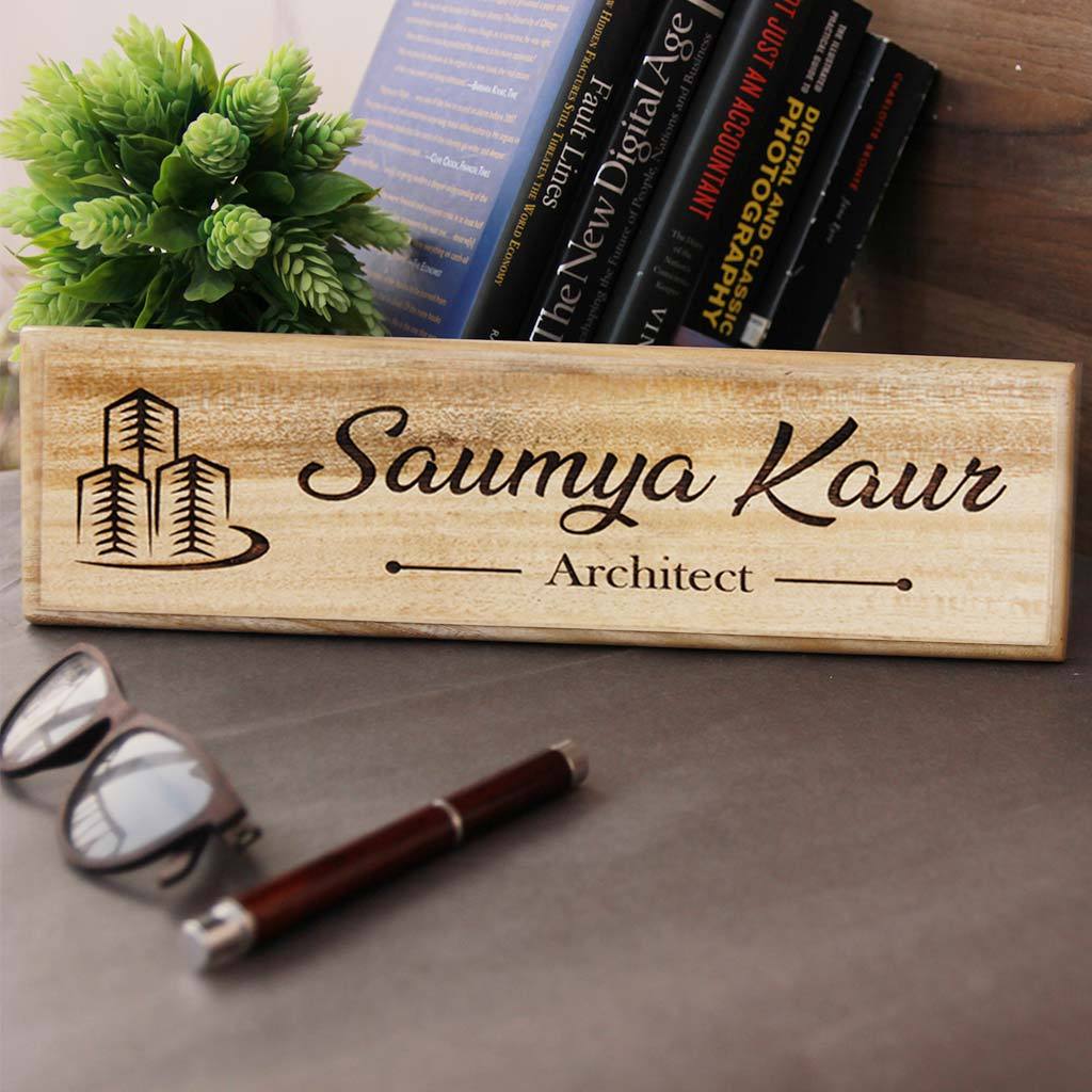 Personalized Wooden Name Plates for Architects | Gifts For ...