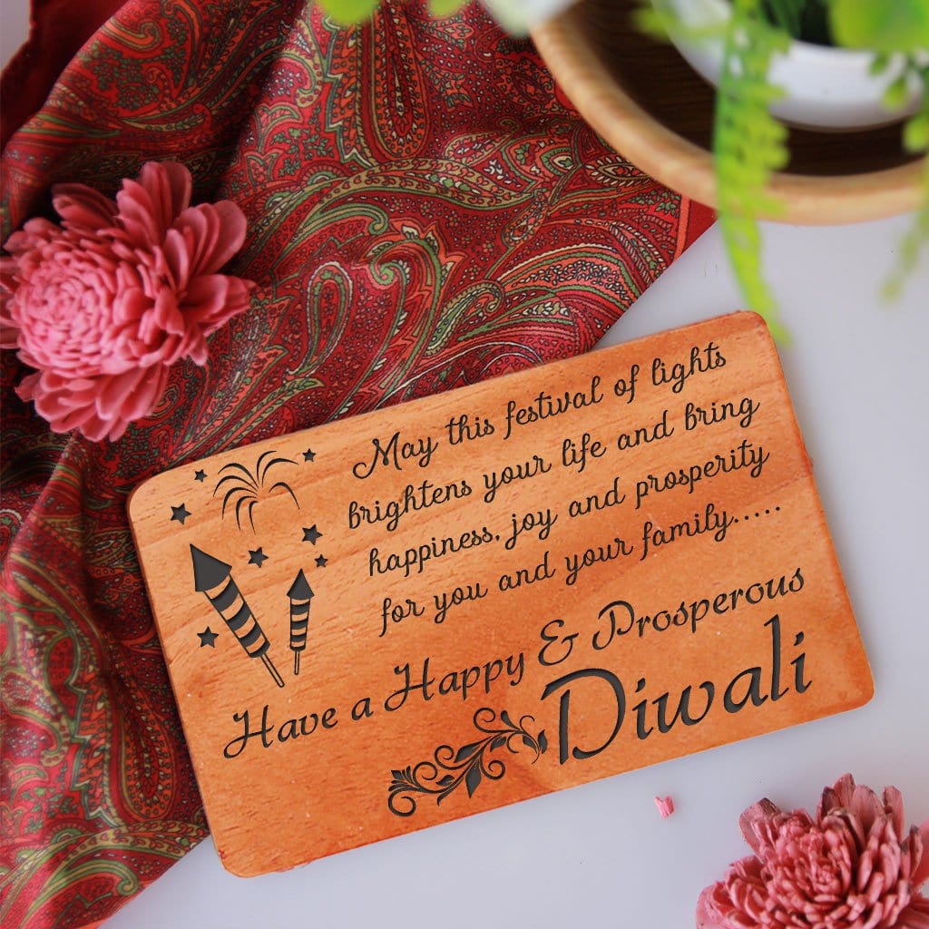 Diwali Greeting Card| Deepavali Wishes| Custom Wooden Cards ...