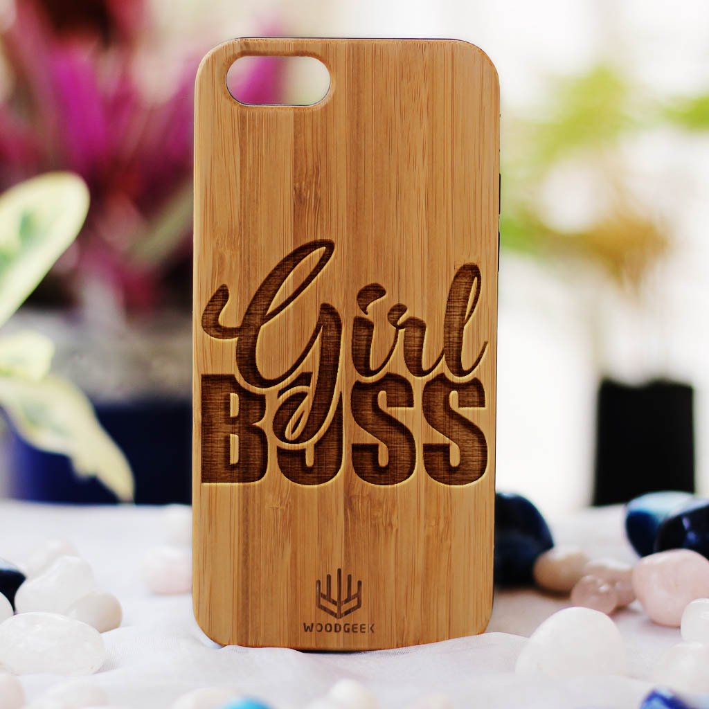 Girl Boss Wooden iPhone Case - Women's Day Gifts - Gifts for Women - Woodgeek Store