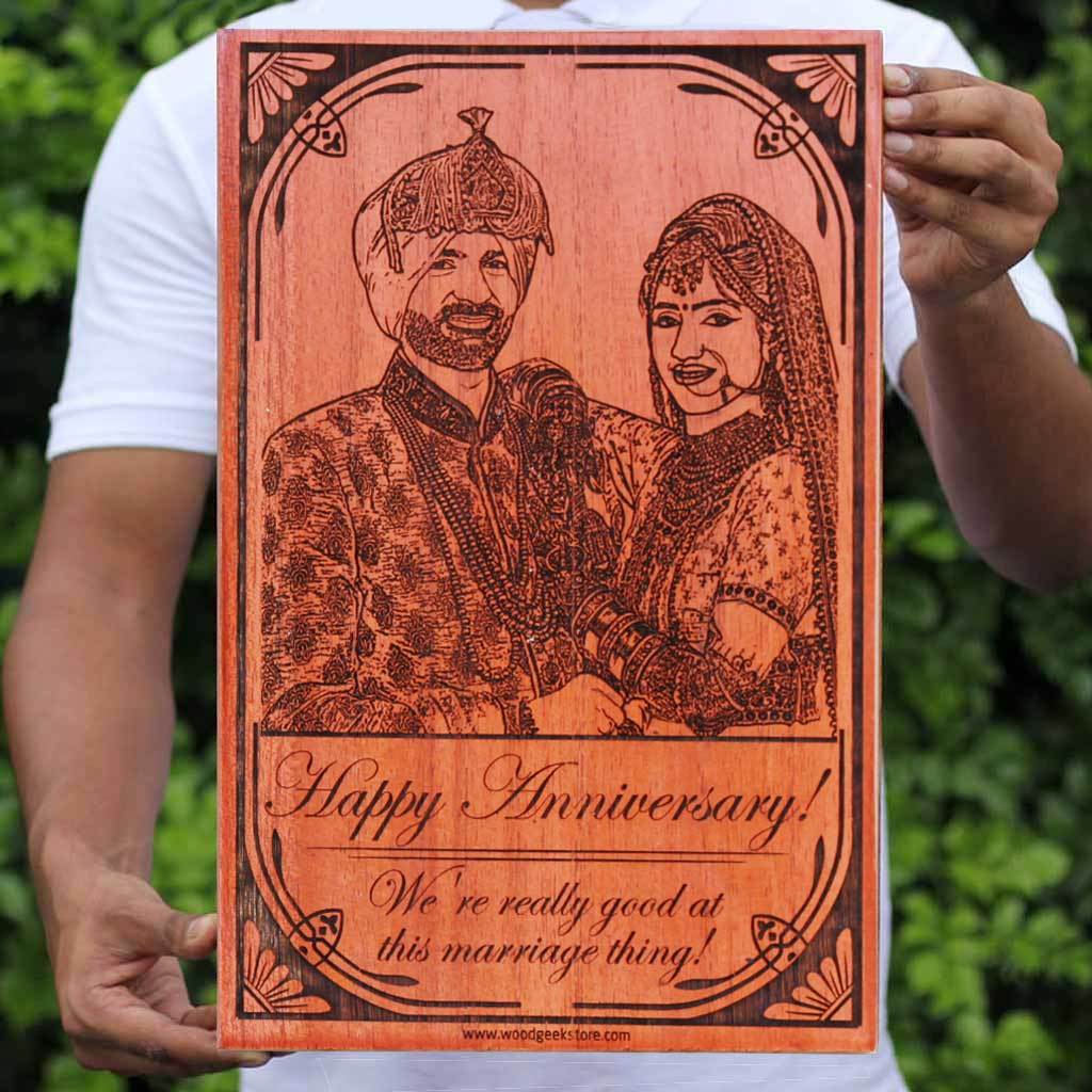 Funny Anniversary Wishes Personalized Wooden Frame | Photo On Wood ...