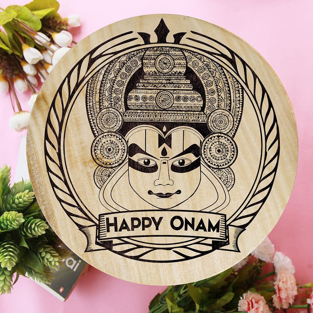 Happy Onam Wooden Poster| Kathakali Artwork | Onam Gifts | Home ...