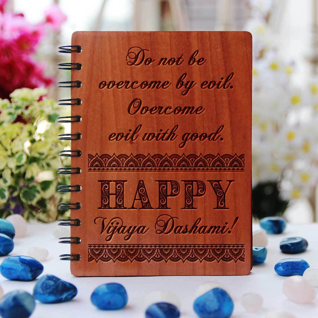 Happy Vijaya Dashami Wooden Notebook | Navratri Gifts | Dussehra ...