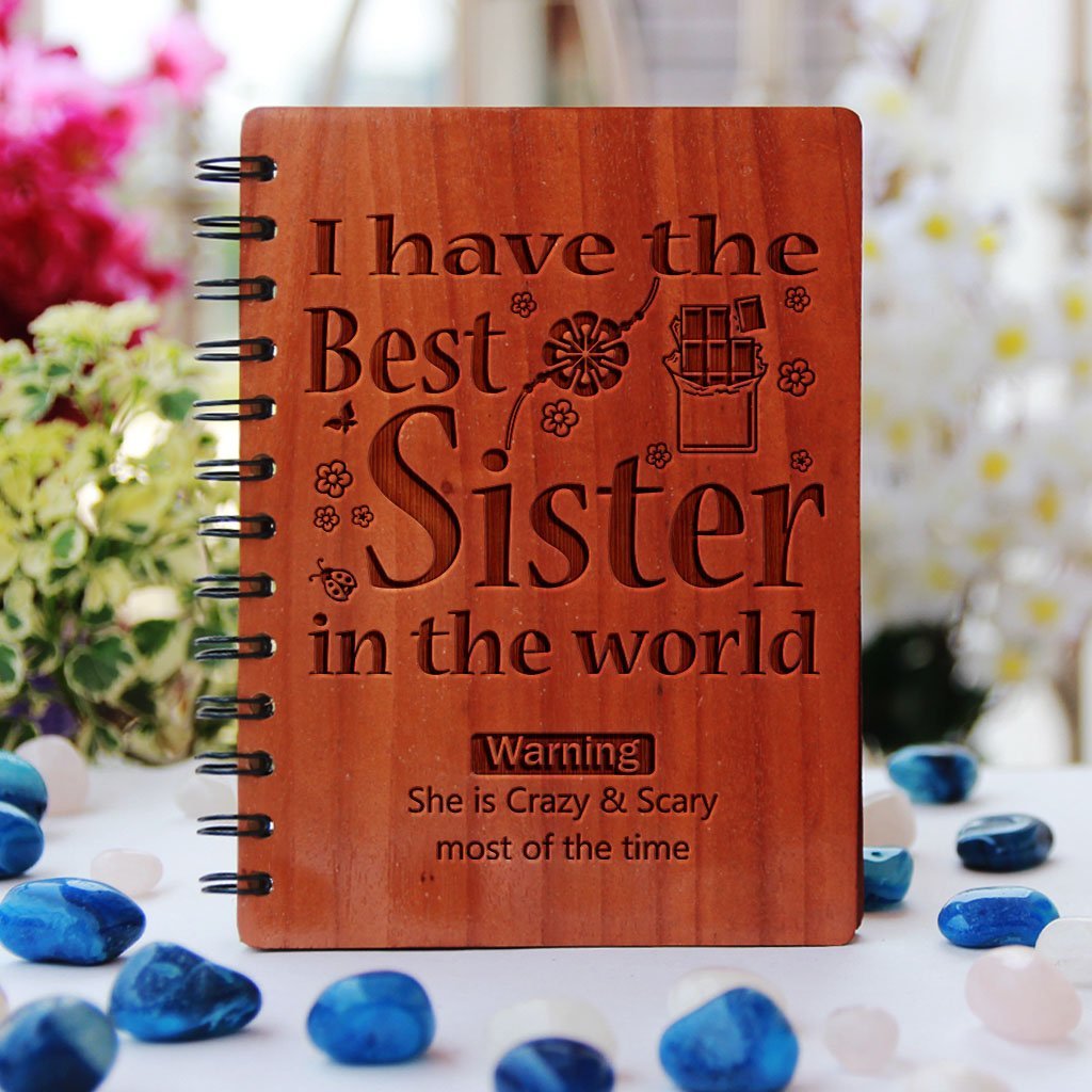 Unique Gifts for Sister - Rakhi Gifts for Sister- wooden Notebook ...