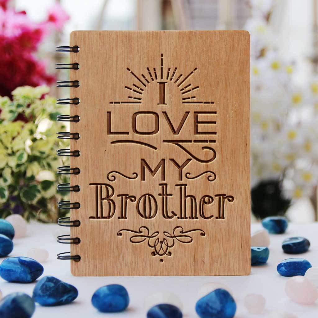 I Love My Brother/Sister Wood Notebook- Gift for Brother- Gift for ...