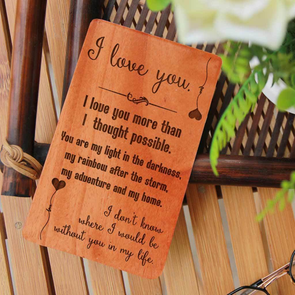 Personalized I Love You Cards| Wooden Cards | Romantic Valentines ...
