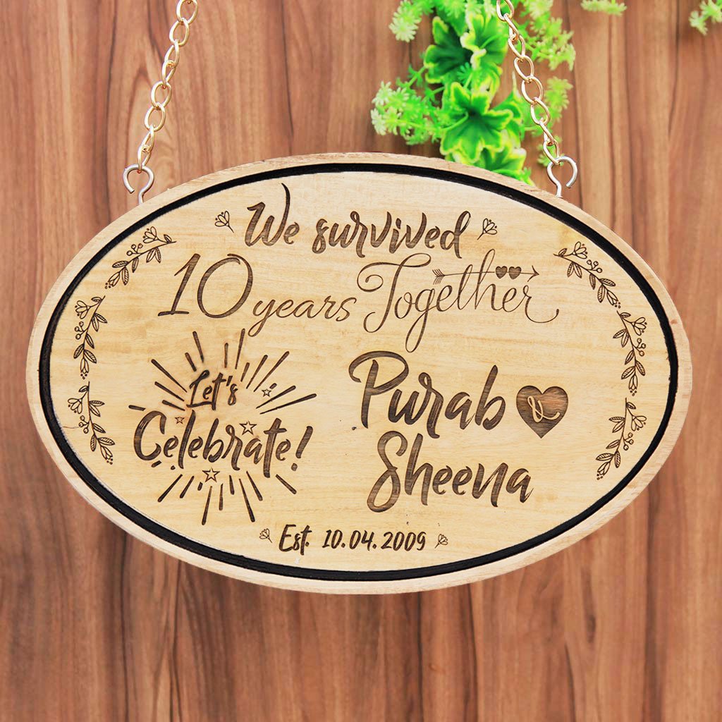 Wedding Anniversary Bark Wood Wall Plaque - Our Life Together 60th