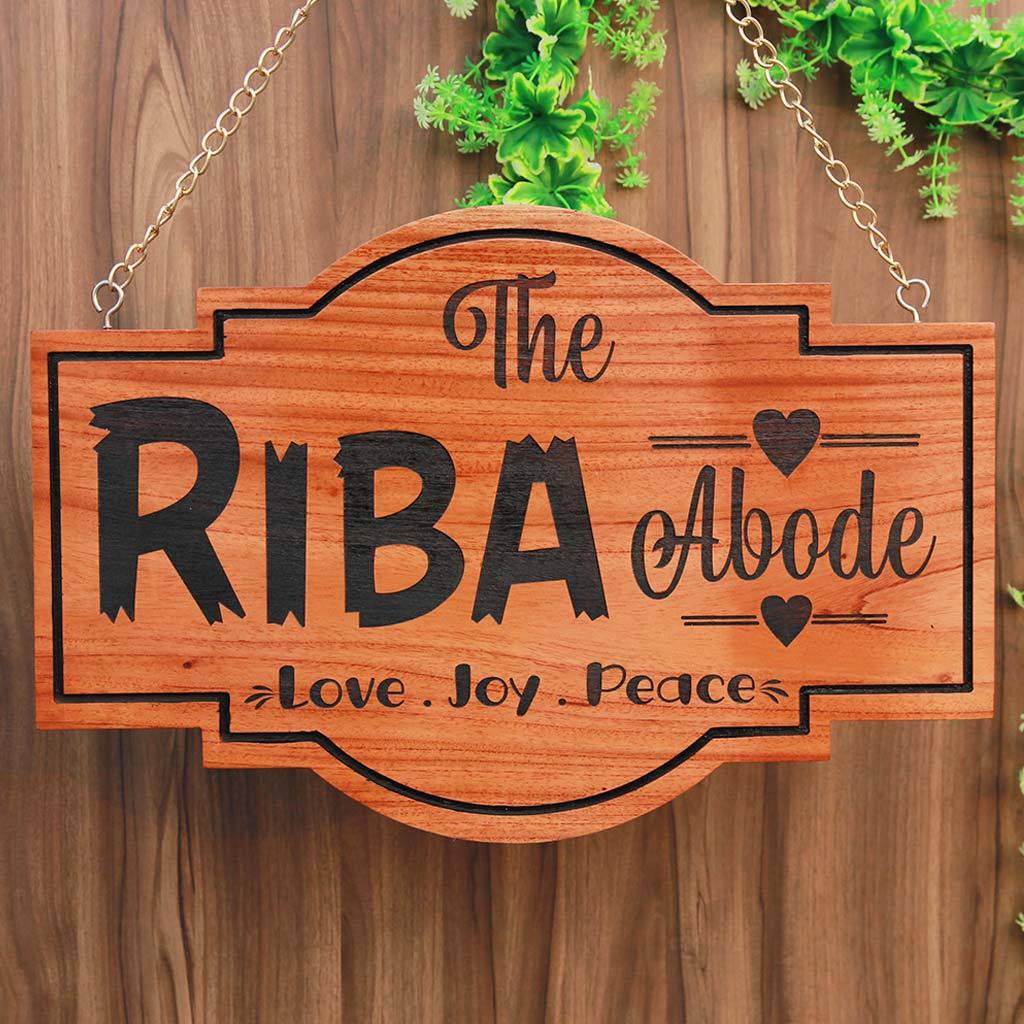 Personalized Abode Home Sign - Hanging Wooden Sign - Home Decor Signs - Personalized Signs For Home - Adobe Sign - Personalized Outdoor Wooden Signs - Unique Gifts For Family Members - Hanging Signs - Wood Carved Signs - Large Name Plates - Wooden Family Sign - Family Wall Ideas - Woodgeek Store