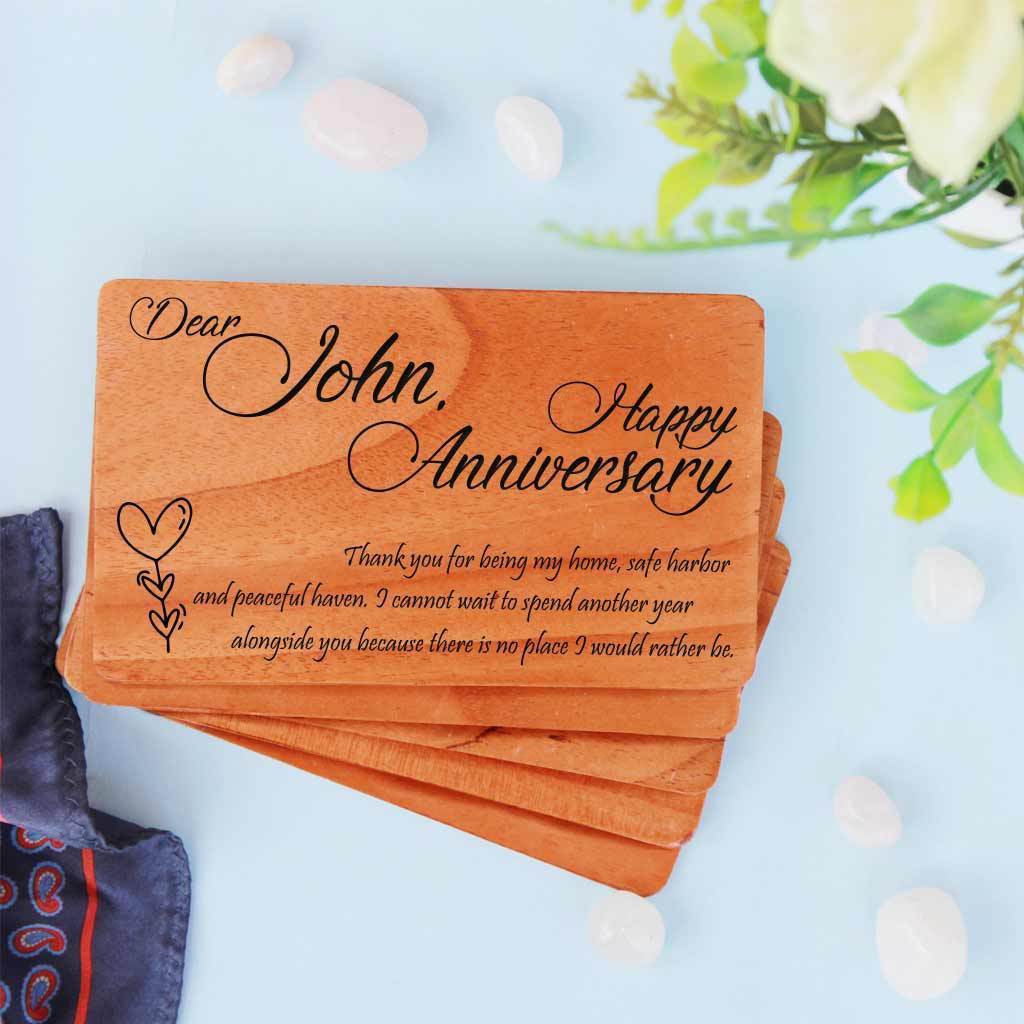 Personalized Anniversary Cards| Wooden Anniversary Cards| Wooden ...