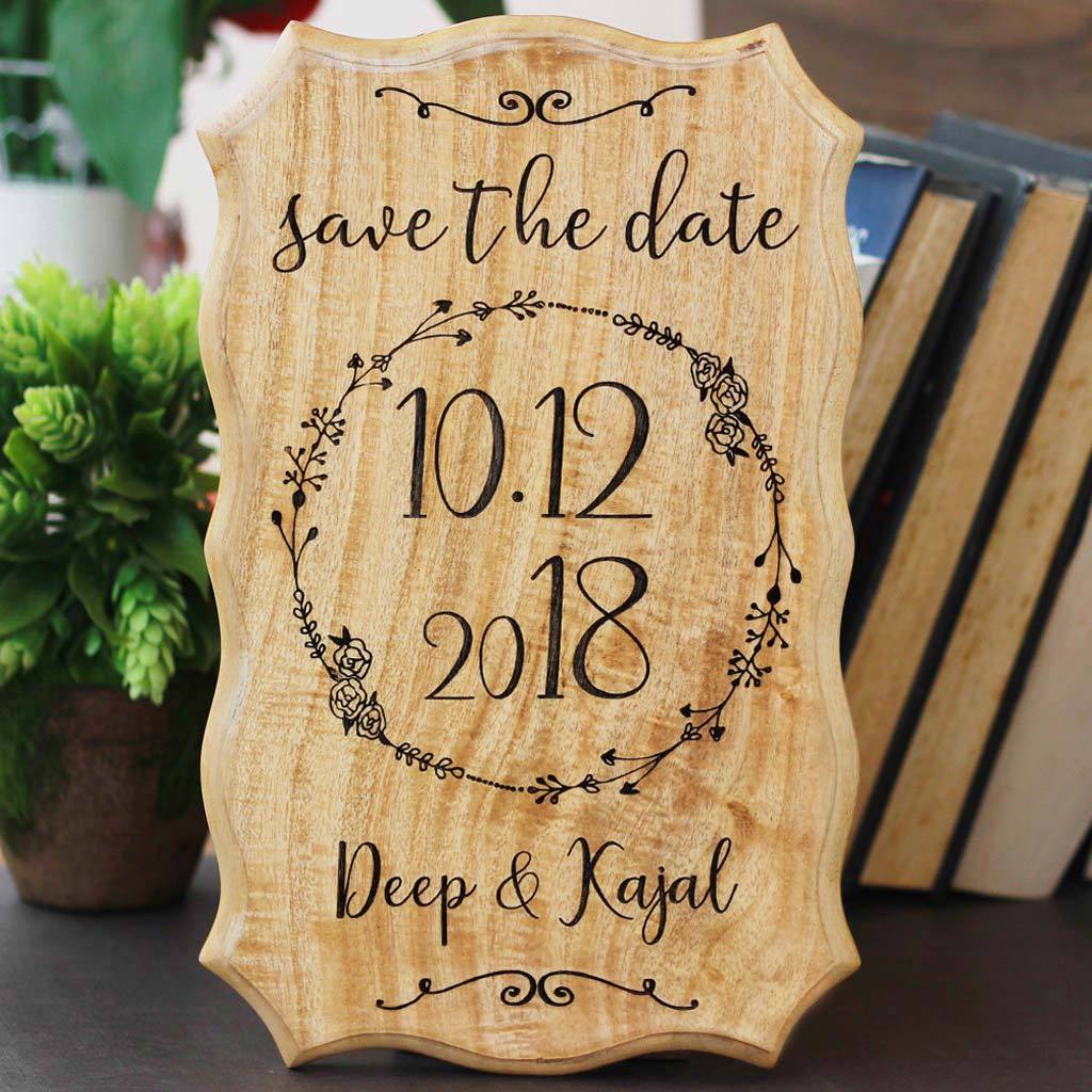 Wooden Save The Dates Plaques | Personalized Wooden Wedding Signs ...