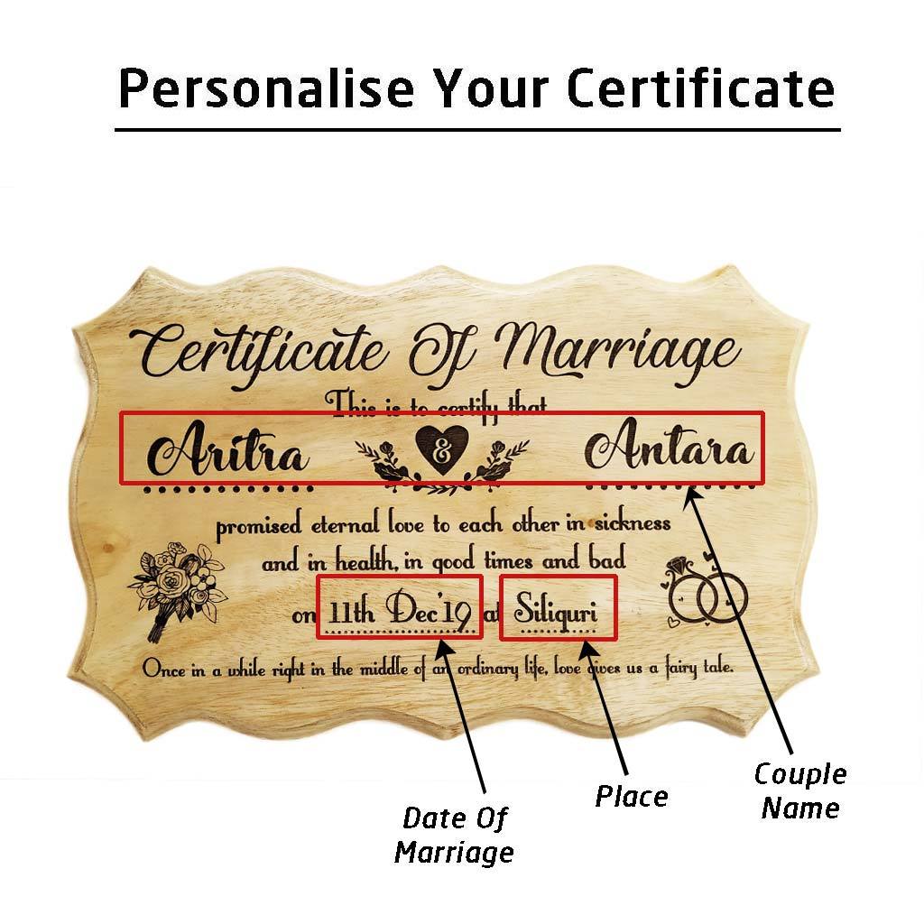 Personalised Wooden Marriage Certificate| Marriage Gift| Wedding ...