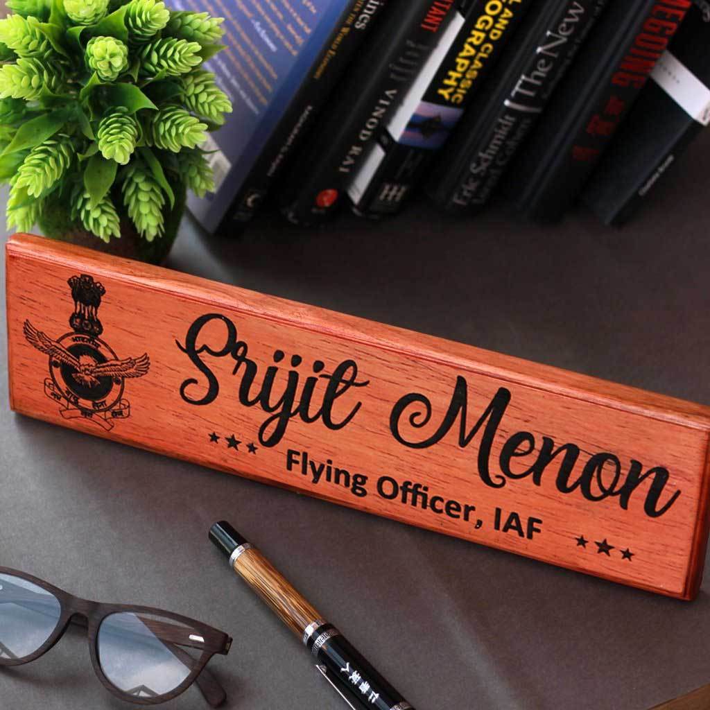 Wooden Name Plates| Air Force Gifts| Gifts For Pilots| Name Plate Online -  woodgeekstore