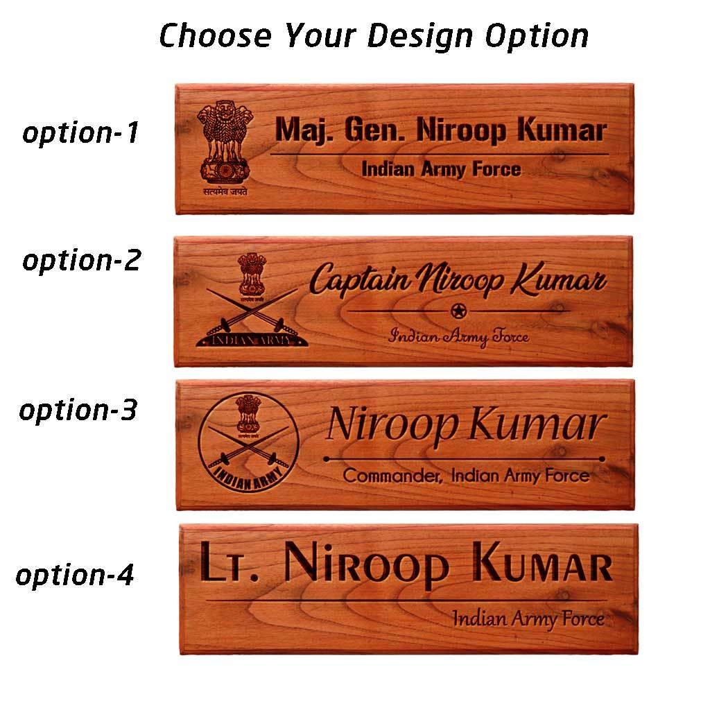 Wooden Name Plates | Gifts For Army Officers | Unique Military ...