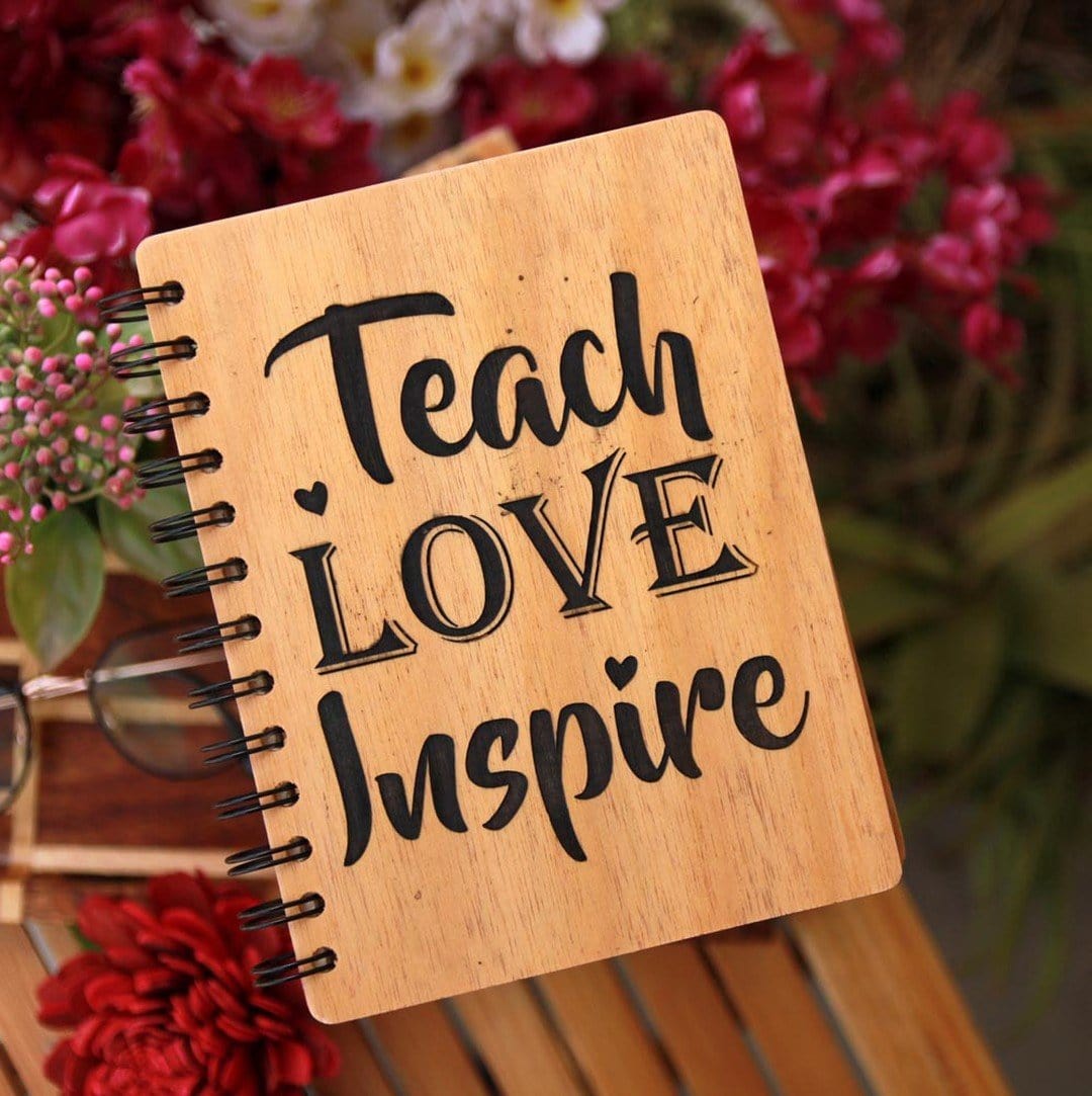 Teach Love Inspire - Personalized Wooden Notebook
