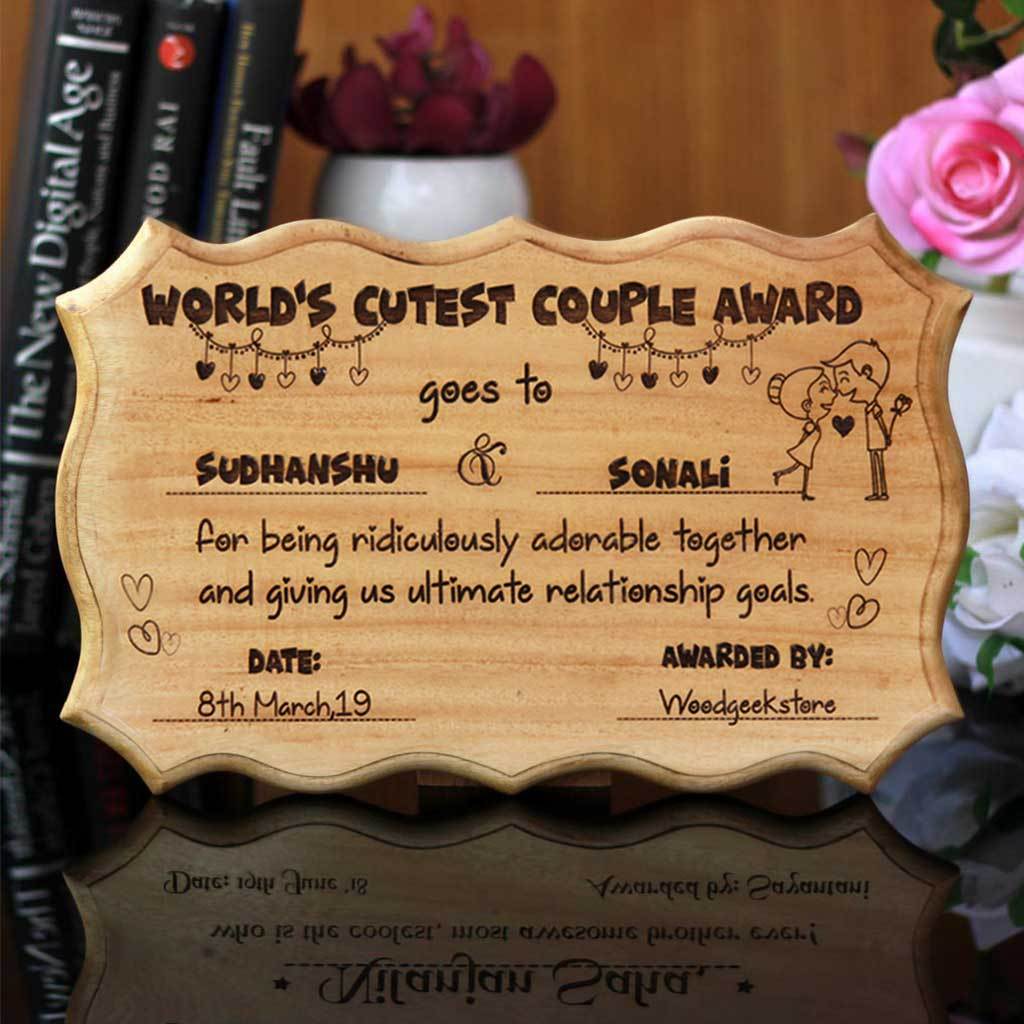 Certificate Award For The World's Cutest Couple Gifts For Couples