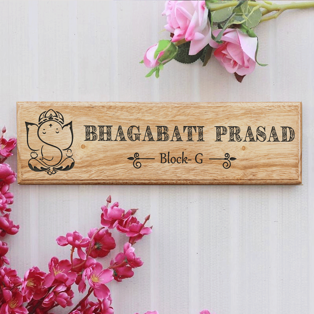 Auspicious Name Plates| Wooden Name Board| House Nameplates With ...
