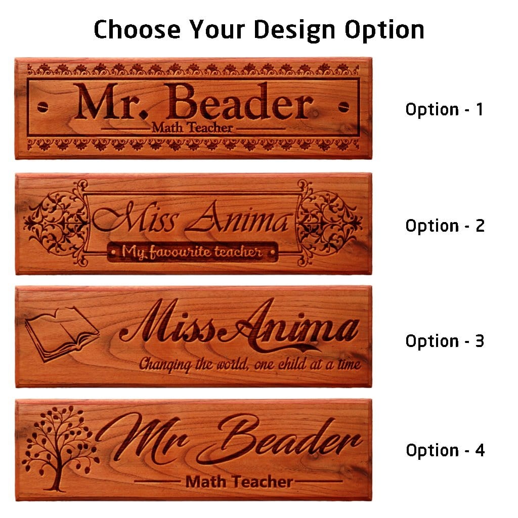 Personalized Wooden Nameplate for Teachers | Desk & Door Name ...