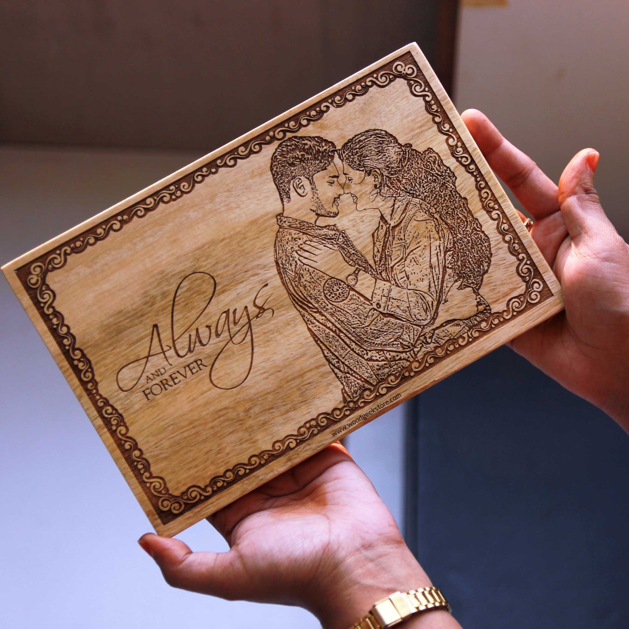 Love Letter For Boyfriend & Girlfriend Engraved In Wood