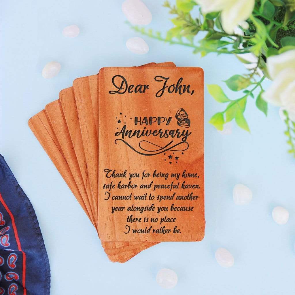 Personalized Anniversary Cards| Wooden Anniversary Cards| Wooden ...