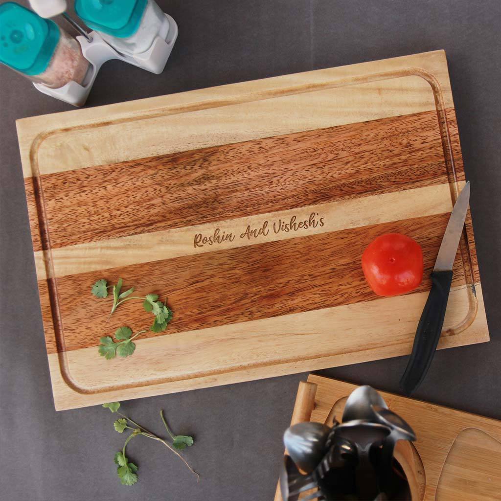 engraved wooden chopping board