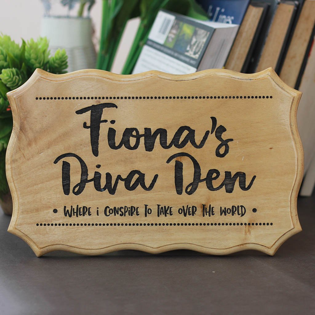 Diva Den Room Name Sign For Girls Personalized Wood Bedroom