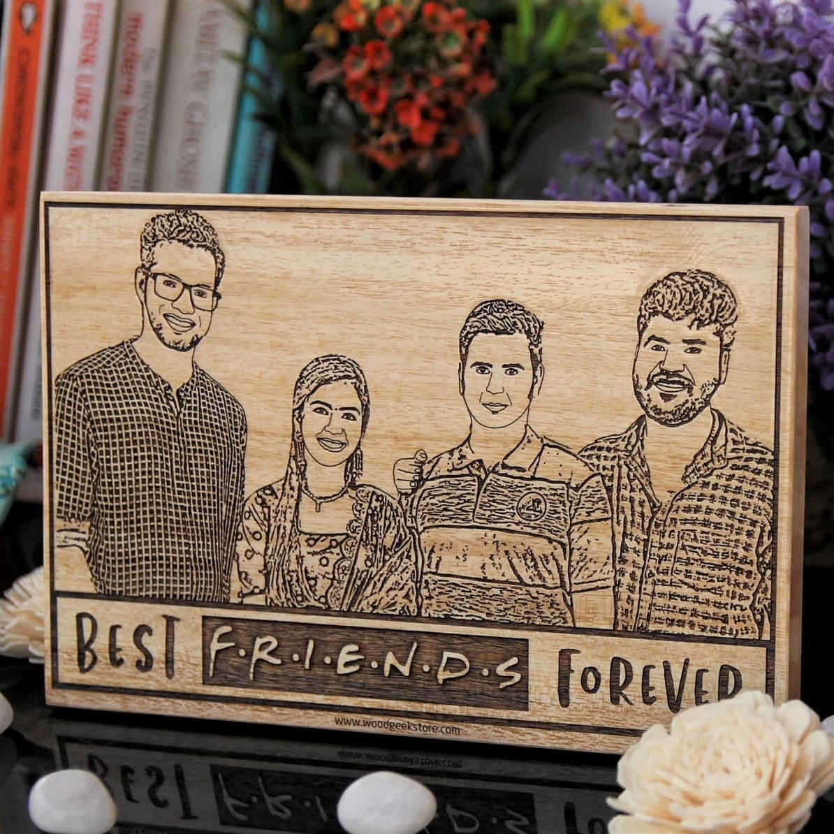 Friends Are The Family We Choose  Engraved Friendship Quote On Wood -  woodgeekstore