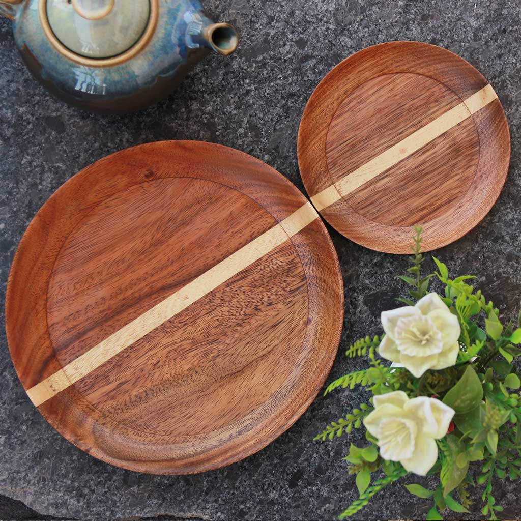 Wooden Dinner Plate & Side Plate, Handmade Wooden Plates