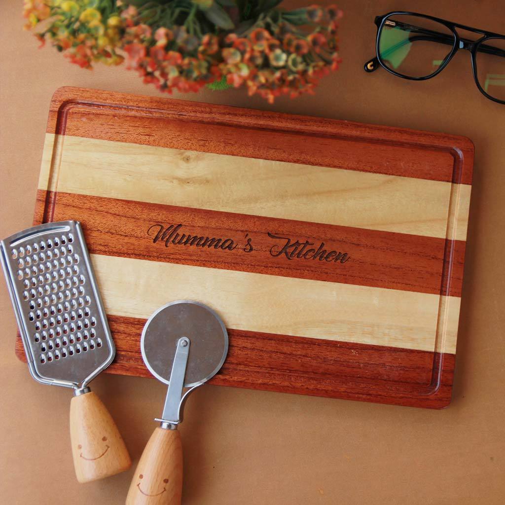 Cutting Board -- Multi-colored Wood Chevron Board – Foxcreek Baskets