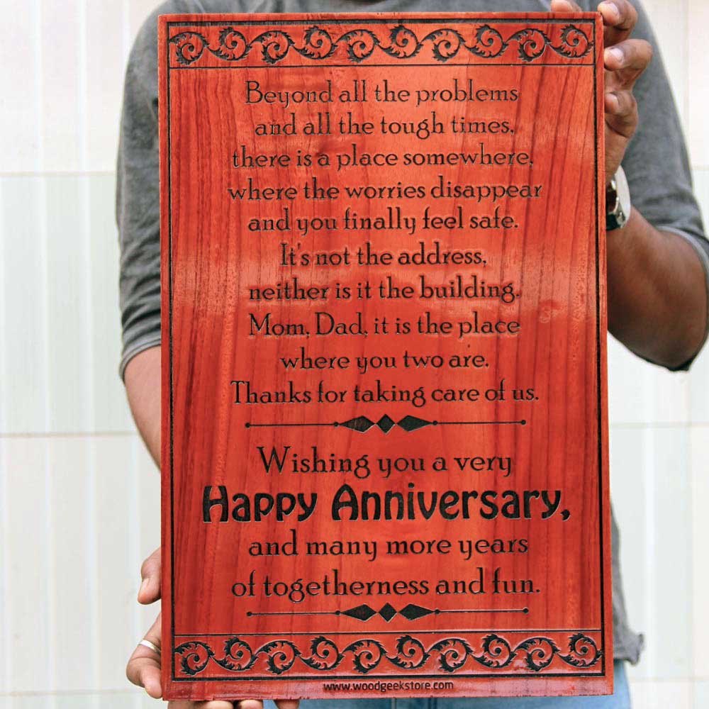 Custom Engraved Anniversary Gift For Mom & Dad | Engraved Wood ...